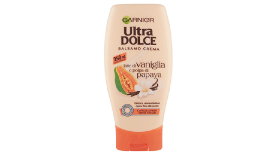 Garnier Ultra Dolce Balsamo Al Latte Di Vaniglia E Polpa Papaya Per Capelli Lunghi E Fragili