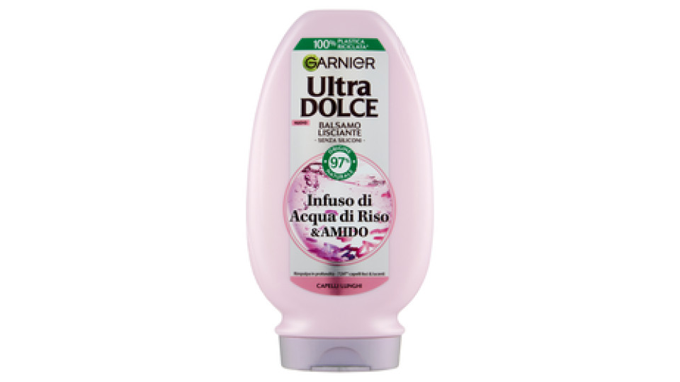 Garnier Ultra Dolce Infuso di Acqua di Riso & Amido, Balsamo Lisciante 200 ml