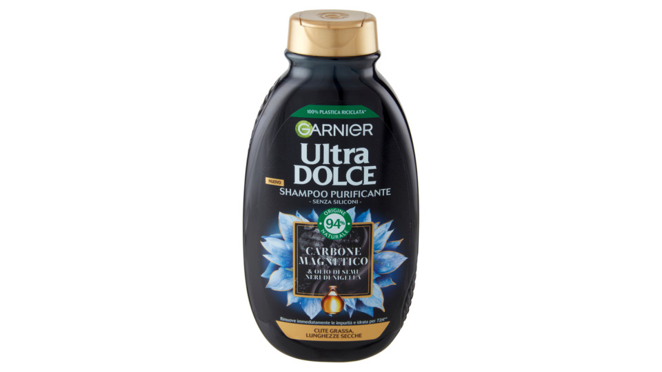 Garnier Ultra Dolce Shampoo Purificante e Idratante Carbone Magnetico, 250 ml
