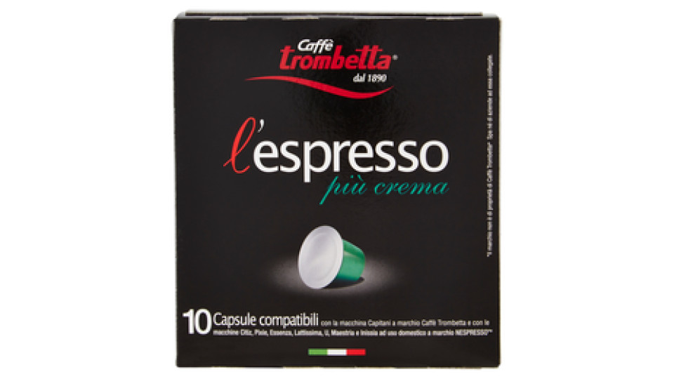 Caffè trombetta l'espresso più crema 10 Capsule