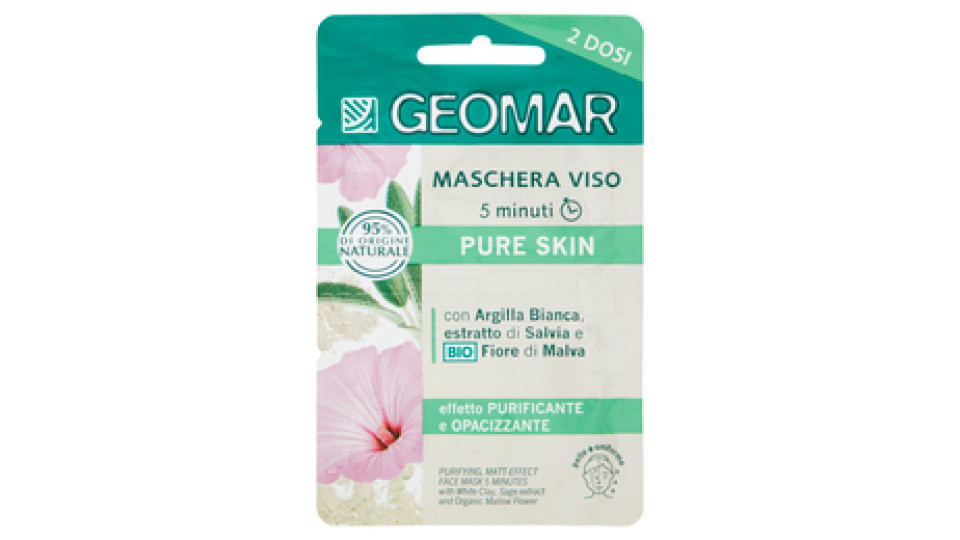 Viso Maschera Viso 5 Minuti Purificante, Effetto-mat 2 x 7,5  Ml