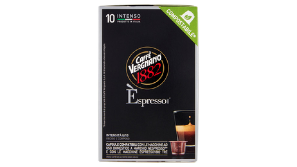 Caffè Vergnano 1882 Èspresso1882 Lungo Intenso 10 Capsule Compatibili Nespresso
