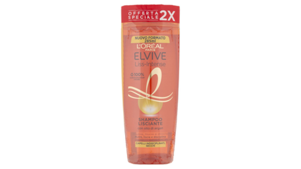 L'Oréal Paris Elvive Liss-Intense Shampoo Lisciante per Capelli Secchi, Difficili da Lisciare