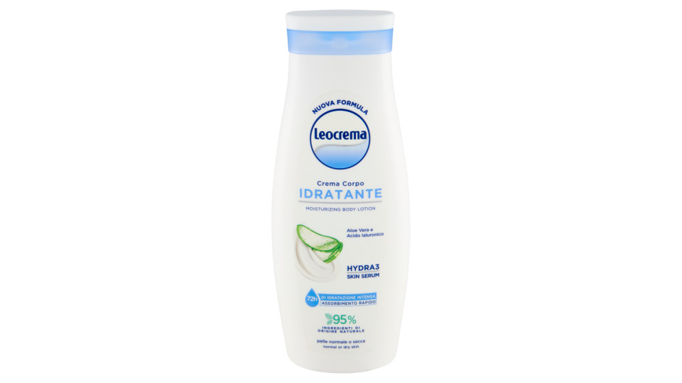 Leocrema Crema Corpo Idratante Aloe Vera e Acido Ialuronico 400 ml