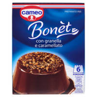 Cameo, preparato per Bonèt con granella e caramellato