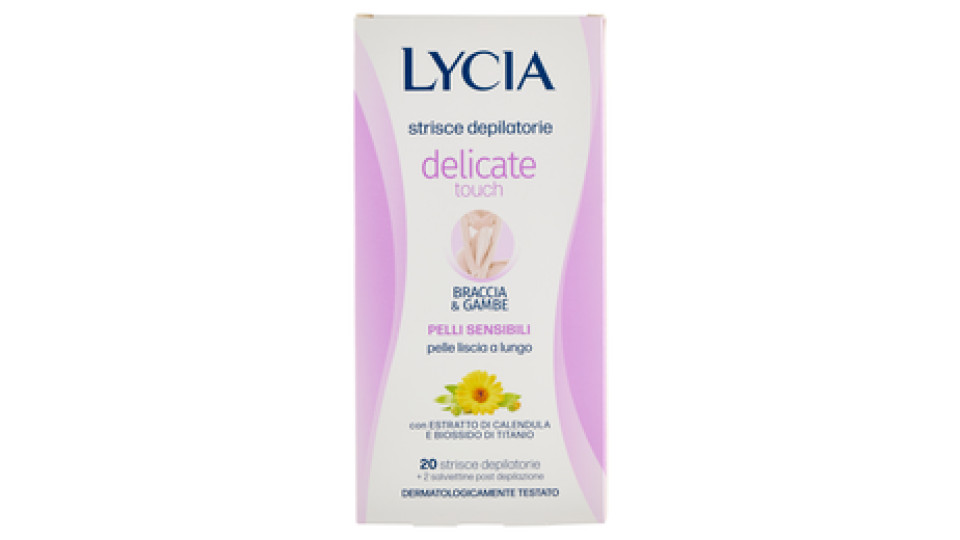 Delicate Touch 20 Strisce Depilatorie Pelli Sensibili Braccia & Gambe