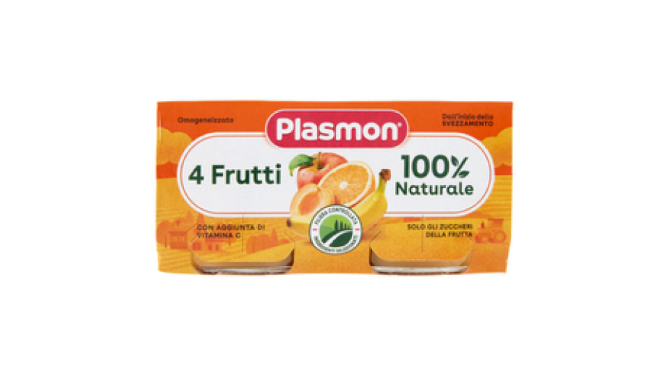 Plasmon omogeneizzato 4 frutti x2