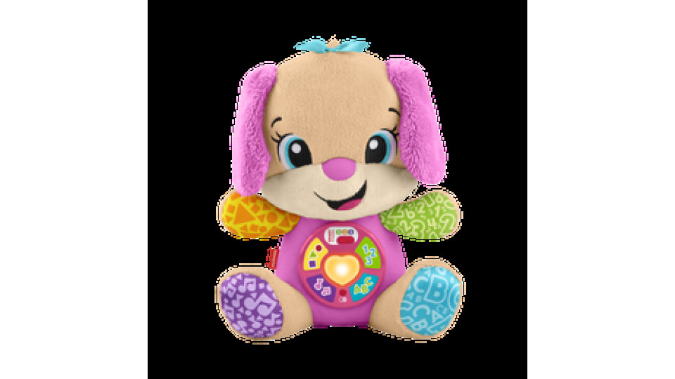 Fisher-Price La Sorellina del Cagnolino Ridi e Impara, Morbido Peluche Educativo con Musica e Canzoni, Giocattolo per Bambini di 6 - 36 Mesi, FPP54