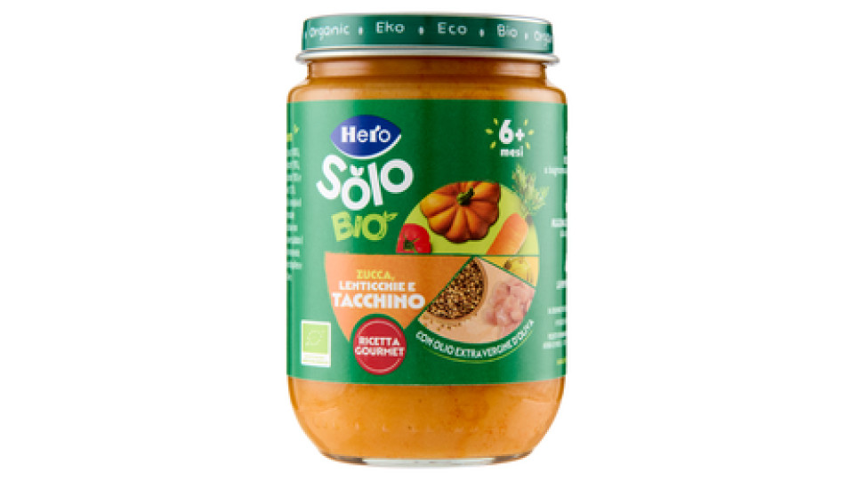Hero Baby Solo, omogeneizzato zucca lenticchie e Tacchino Bio