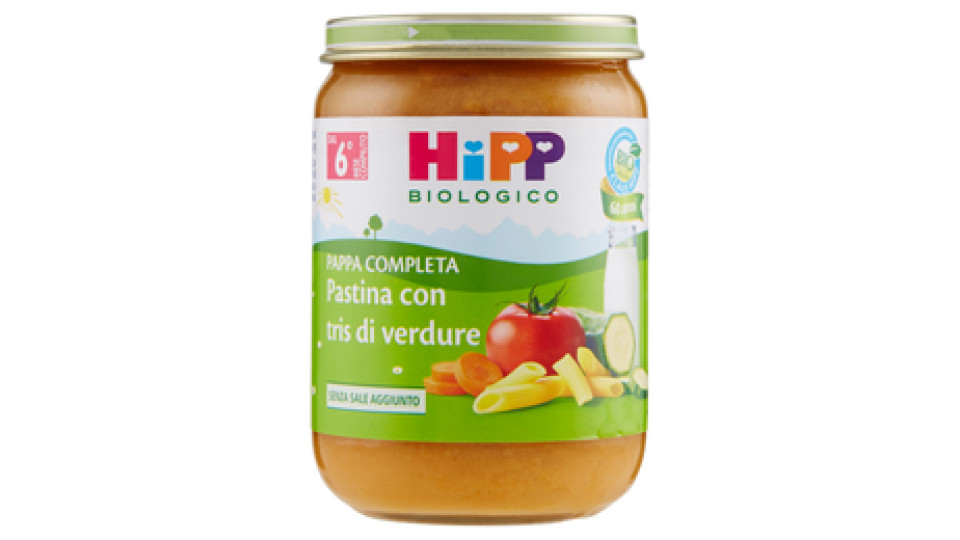 HiPP Biologico Pappa Completa Pastina con tris di verdure