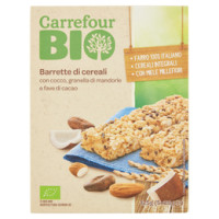Carrefour Bio Barrette di cereali con cocco, granella di mandorle e fave di cacao