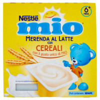 Nestlé Mio Merenda al Latte Cereali da 6 Mesi 4 Vasetti Plastica da