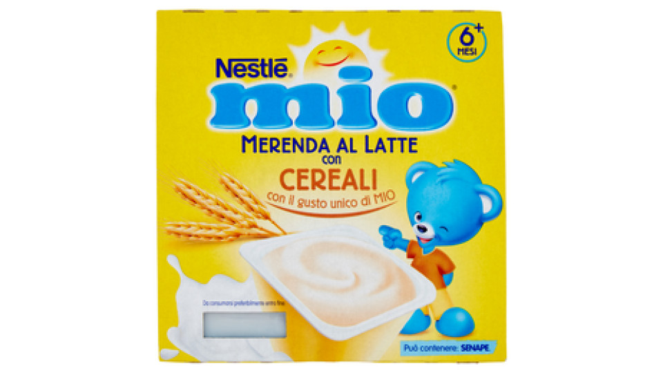 Nestlé Mio Merenda al Latte Cereali da 6 Mesi 4 Vasetti Plastica da