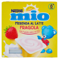 NESTLÉ MIO Merenda al Latte Fragola da 6 mesi senza glutine 4 vasetti plastica