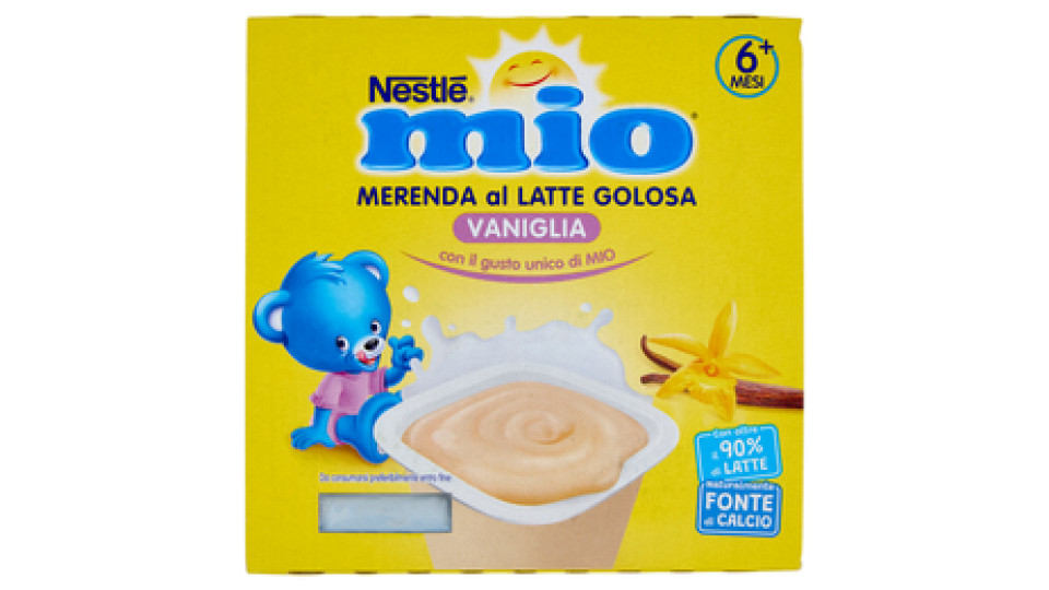 NESTLÉ MIO Merenda al Latte Vaniglia da 6 mesi 4 vasetti plastica