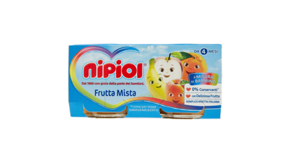 Nipiol - Omogeneizzato, Frutta Mista, da 4 mesi