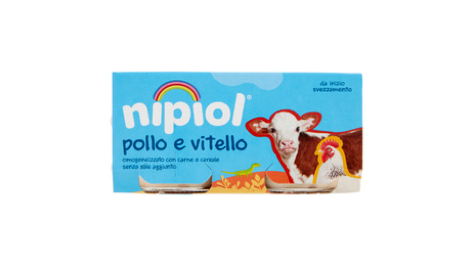 nipiol Pollo Vitello Omogeneizzato con pollo, vitello e cereale