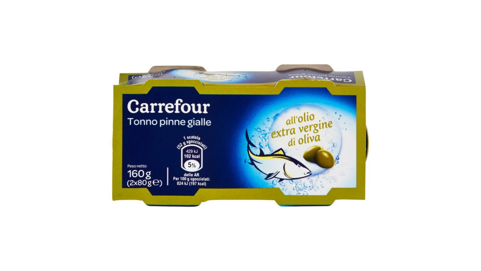 Carrefour Tonno pinne gialle all'olio extra vergine di oliva
