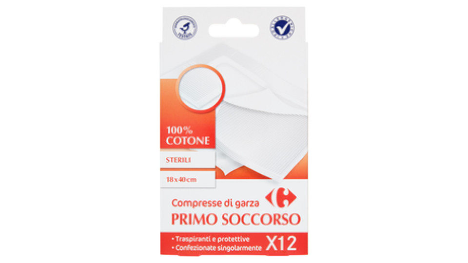 Carrefour Primo Soccorso Compresse di garza Sterili 18x40 cm