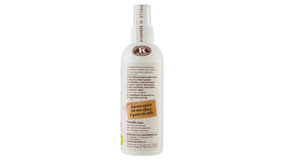 F.lli Rebecchi Valtrebbia torta Natura Gelatina Spray Trasparente con Agar Agar