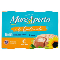 Mare Aperto il Delicato Tonno, Olio di Semi di Girasole e un Pizzico di Sale 6 x 70 g