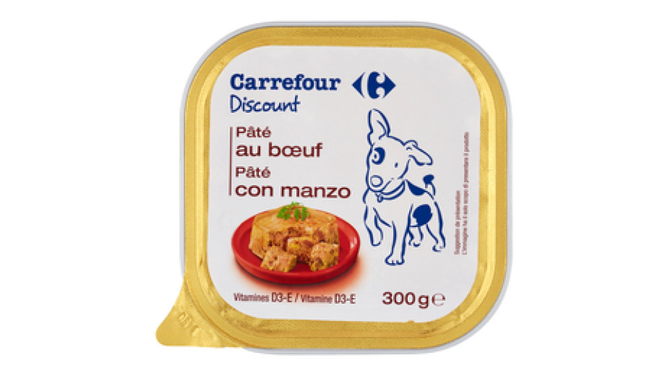 Carrefour Discount Paté con manzo per cani