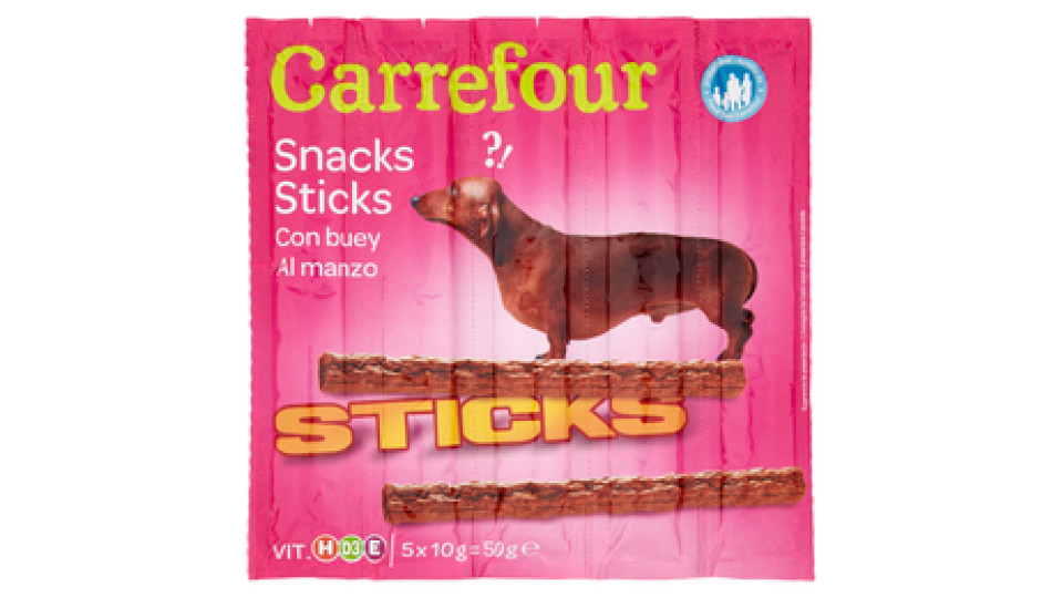 Carrefour Snacks Sticks al manzo per cani