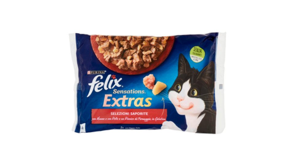 FELIX Sensations Extras Selezioni Saporite (Manzo & Pollo) 4 x 85 g