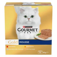 PURINA GOURMET Gold Gatto Mousse con pesce,con fegato,con tacchino,con manzo prelibato lattina