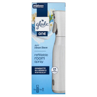 Glade ONE Spray Ricaricabile, Profumatore per Ambienti, Fragranza Pure Clean Linen, 1 Base + 1 Ric