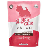 Migliorcane Unico Gustose Crocchette con Prosciutto per Cani Adulti <10 kg Piccola Taglia 800 g
