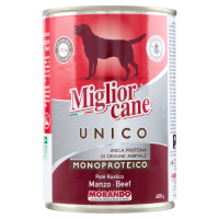 Migliorcane Unico Patè Rustico Manzo per Cani Adulti >10 kg Taglia Media 400 g
