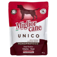 Migliorcane Unico Patè rustico per cani > di 8 kg 100% Vitello 300 g