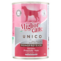 Migliorcane Unico Patè Rustico Prosciutto per Cani Adulti >10 kg Taglia Media 400 g