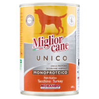 Migliorcane Unico Patè Rustico Tacchino per Cani Adulti >10 kg Taglia Media 400 g