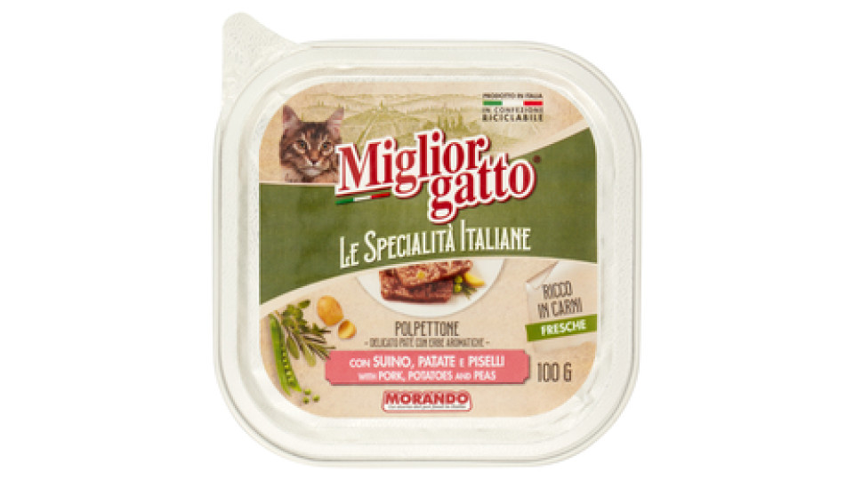 Migliorgatto Le Specialità Italiane Polpettone con Suino, Patate e Piselli 100 G