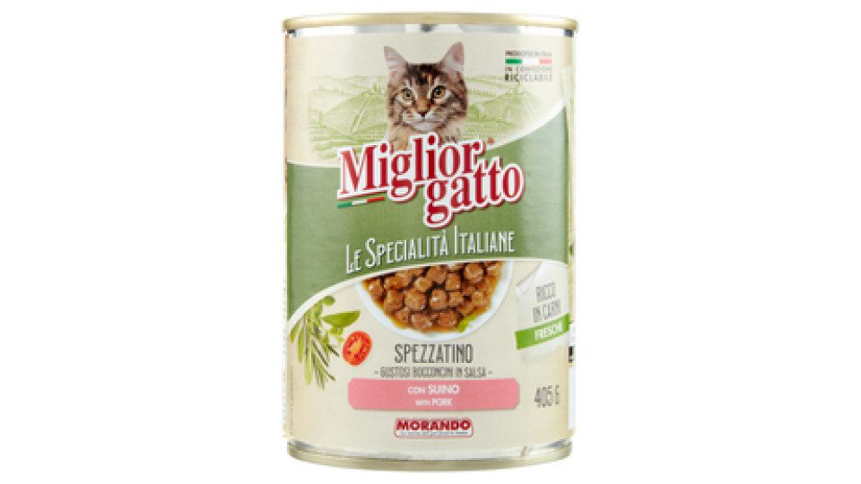 Migliorgatto Le Specialità Italiane Spezzatino con Suino 405 G