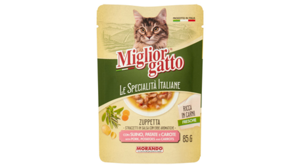 Migliorgatto Le Specialità Italiane Zuppetta con Suino, Patate e Carote 85 G