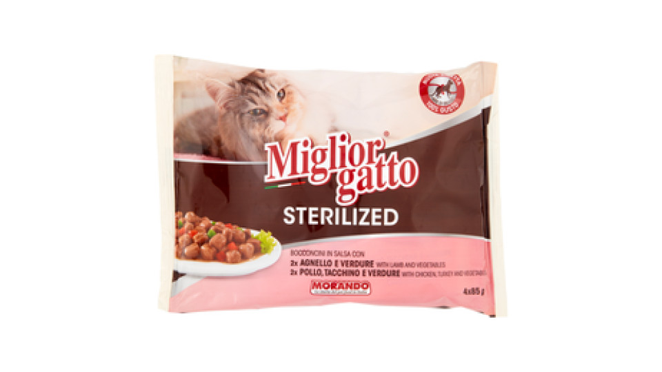 Migliorgatto Sterilized Bocconcini in Salsa con: Pollo, Tacchino e Verdure - Agnello e Verdure