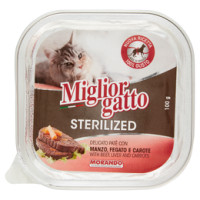 Migliorgatto Sterilized Delicato Patè con Manzo, Fegato e Carote 100 g