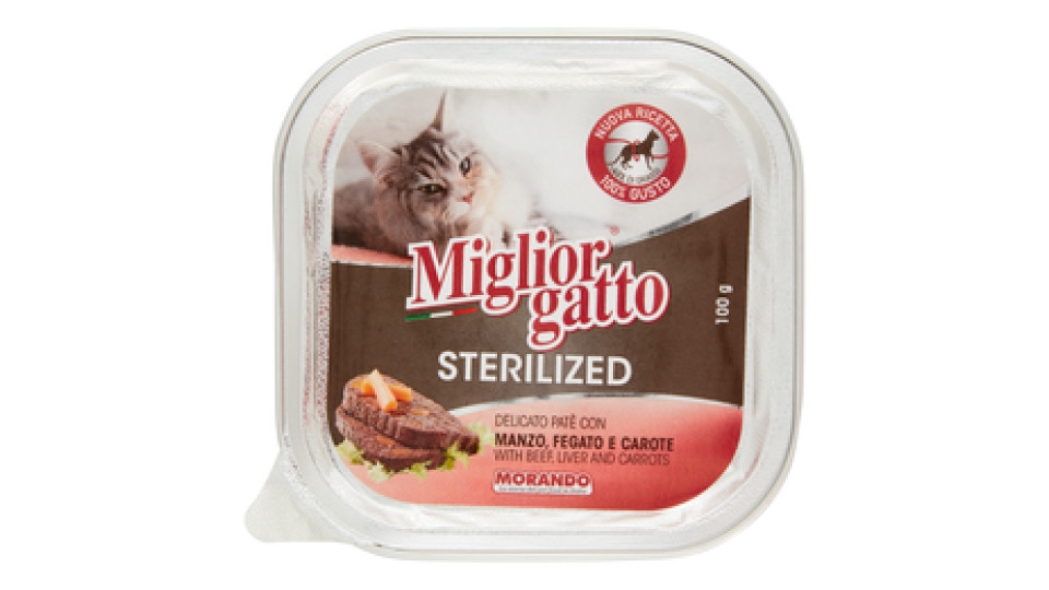 Migliorgatto Sterilized Saporito Paté con Manzo, Fegato e Carote