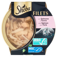 Sheba Filets Cibo per gatti Umido Salmone e Tonno 60g