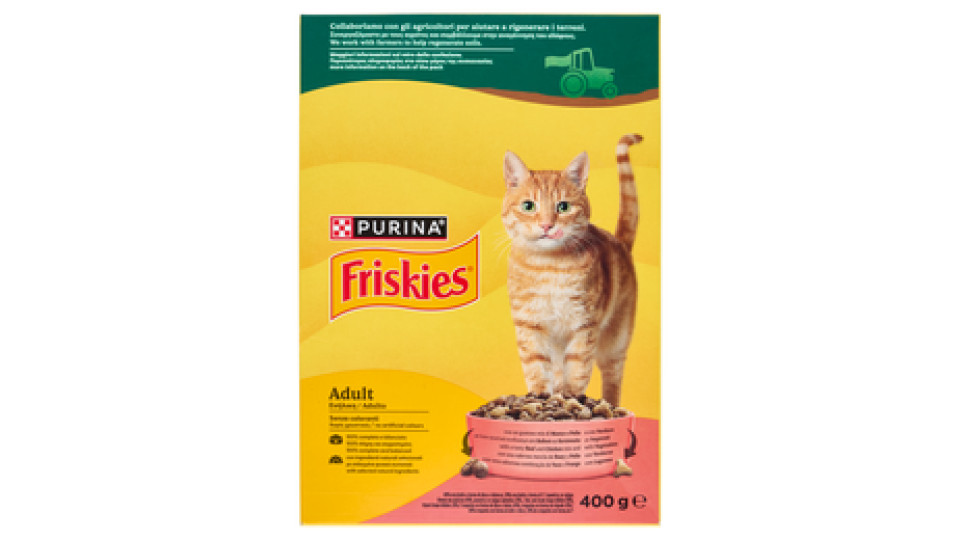 Friskies Purina gatto crocchette adult con manzo, pollo e verdure scatola