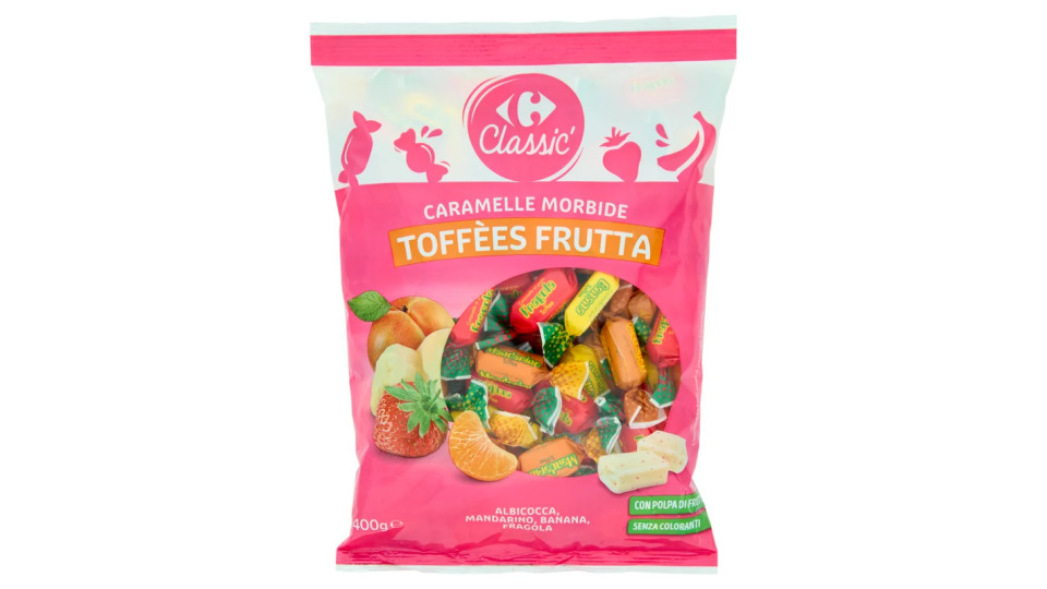 Carrefour Toffées con polpa di frutta caramelle morbide