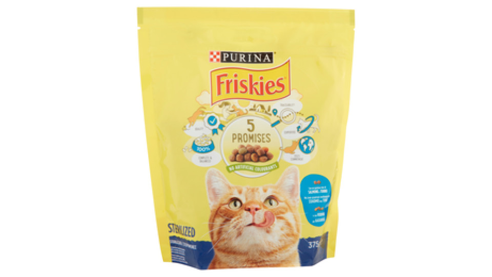 PURINA FRISKIES Gatto Crocchette Sterilizzati con Salmone e Verdure aggiunte