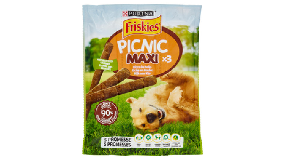 PURINA FRISKIES Maxi Picnic Snack Cane ricco in pollo busta