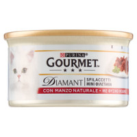 Purina, gatto Gourmet Diamant gatto Sfilaccetti con manzo prelibato lattina