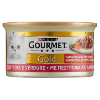 PURINA GOURMET Gold Gatto Dadini in salsa con Verdure con Trota e Verdure lattina