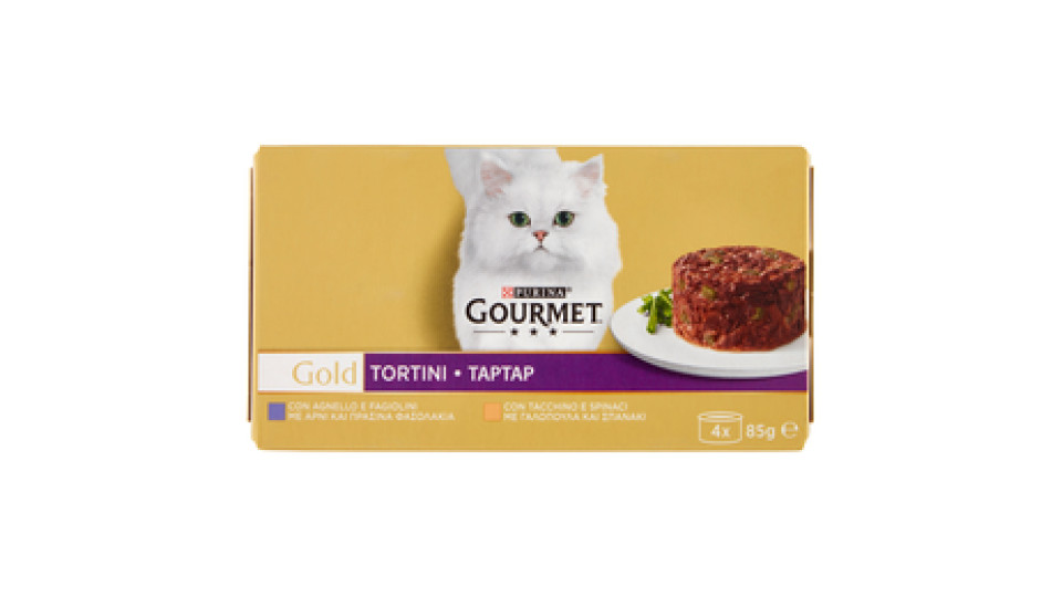 PURINA GOURMET Gold Tortini Gatto con Agnello e Fagiolini, con Tacchino e Spinaci