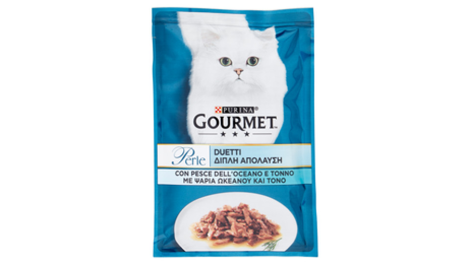 Purina, gatto Gourmet Perle Duetti di mare con pesce dell'oceano e tonno